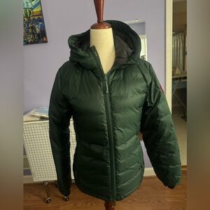 Canada Goose Dark Green Puffer Jacket women size small. Made in Canada.